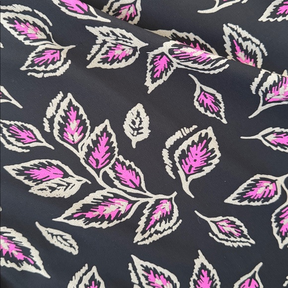 Reitmans Black Midi Dress with Pink Leaf Print - Picture 2 of 6